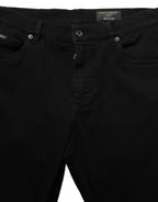 Dolce & Gabbana Black CottonStretch Regular Skinny Denim Jeans