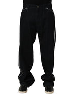 Dolce & Gabbana Black Cotton Stretch Straight Men Denim Jeans