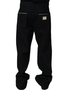 Dolce & Gabbana Black Cotton Stretch Straight Men Denim Jeans