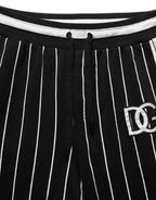 Dolce & Gabbana Black Striped DG Patch Men Sweatpants Pants