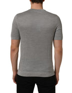 Dolce & Gabbana Gray Silk Crew Neck Short Sleeves T-shirt
