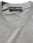Dolce & Gabbana Gray Silk Crew Neck Short Sleeves T-shirt