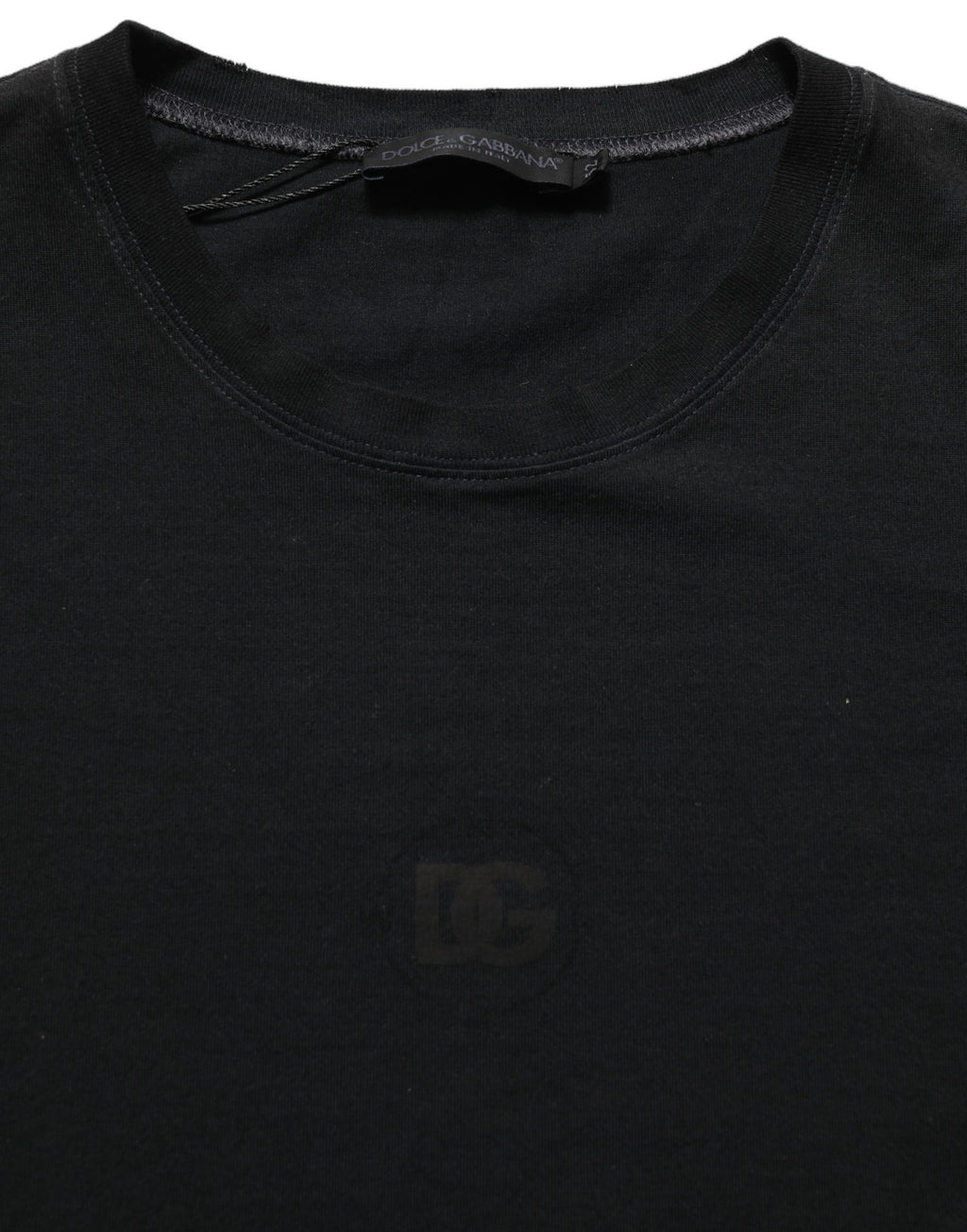 Dolce & Gabbana Black Cotton Short Sleeve Crew Neck T-shirt