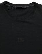 Dolce & Gabbana Black Cotton Short Sleeve Crew Neck T-shirt