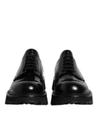 Dolce & Gabbana Black Calf Leather Hi-Trekking Derby Shoes