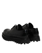 Dolce & Gabbana Black Calf Leather Hi-Trekking Derby Shoes