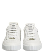 Dolce & Gabbana White Miami Leather Low Top Men Sneakers Shoes
