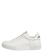 Dolce & Gabbana White Miami Leather Low Top Men Sneakers Shoes