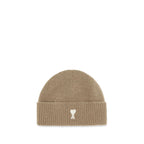 Ami Paris Beige Wool Oves Aries Beanie