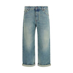 Darkpark Blue Cotton Boyfriend Jeans