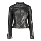 Guess Jeans Black Polyurethane Women's Jacket