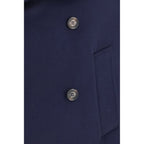 Brunello Cucinelli Blue Wool Oves Aries Coat