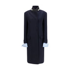 Prada Blue Wool Oves Aries Coat