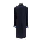 Prada Blue Wool Oves Aries Coat
