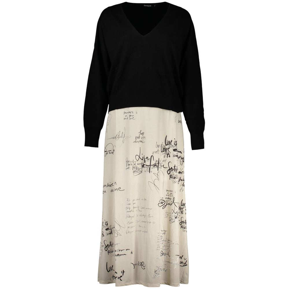 Desigual White Polyester Casual Dress