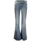 Desigual Blue Cotton Flared Jeans