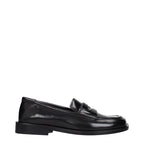 The Attico Black Leather Slip-On Loafers