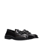The Attico Black Leather Slip-On Loafers