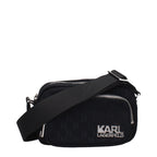 Karl Lagerfeld Black Fabric Crossbody Bag