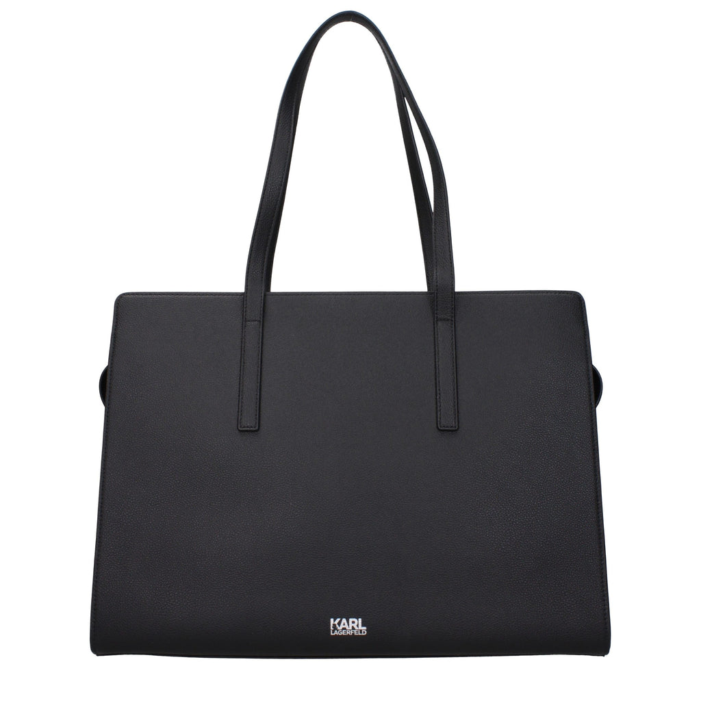 Karl Lagerfeld Black Leather Shoulder Bag