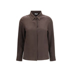 Lardini Brown Silk Dress Shirt