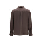 Lardini Brown Silk Dress Shirt