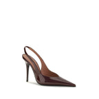 Amina Muaddi Bordeaux Calf Leather Bos Taurus Pumps