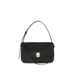 Ferragamo Black Calf Leather Bos Taurus Shoulder Bag