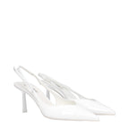 Prada White Leather High Heel Pumps