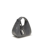 Ganni Gray Leather Shoulder Bag