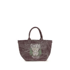 Ganni Bordeaux Cotton Shoulder Bag