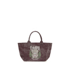 Ganni Bordeaux Cotton Shoulder Bag