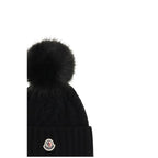 Moncler Black Wool Oves Aries Beanie