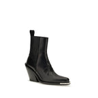 Rabanne Black Calf Leather Bos Taurus Ankle Boots
