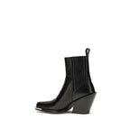 Rabanne Black Calf Leather Bos Taurus Ankle Boots