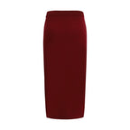 Alessandra Rich Bordeaux Wool Oves Aries Midi Skirt