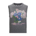 Ganni Gray Wool Oves Aries Sleeveles Sweater
