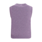 Ganni Gray Alpaca Vicugna Pacos Sleeveles Sweater