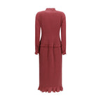 Alessandra Rich Bordeaux Silk Casual Dress
