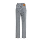 Ganni Gray Cotton Straight-Leg Jeans