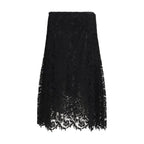 Fendi Black Silk Midi Skirt