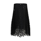 Fendi Black Silk Midi Skirt
