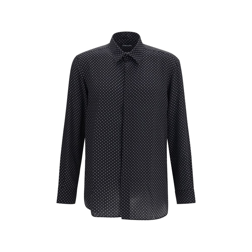 Tom Ford Black Silk Pattern Shirt