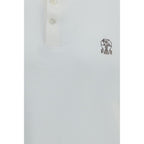 Brunello Cucinelli White Cotton Polo Shirt