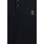 Brunello Cucinelli Black Cotton Polo Shirt