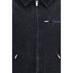 Represent Black Cotton Full-Length Jacket