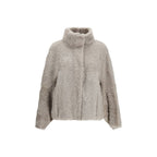 Brunello Cucinelli Gray Faux Fur Full-Length Jacket