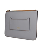 Burberry Gray Leather Clutch Bag