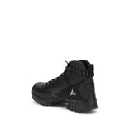 ROA Black Rubber Lace-Up Boots