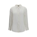 Ella White Silk Dress Shirt